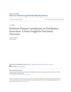 Robinson-Patman Curtailments on Distribution Innovation: A Status