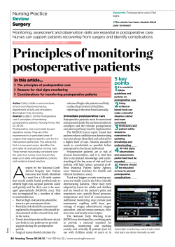 Principles of monitoring postoperative patients