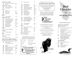 Bird Checklist - Salt Spring Island Conservancy
