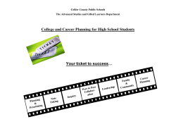 College and Career Planning for High School Students Your ticket to