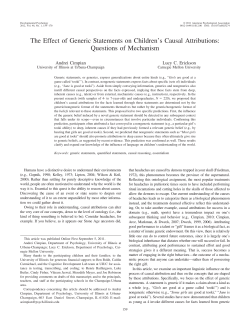 The Effect of Generic Statements on Children`s