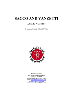 sacco and vanzetti - First Run Features