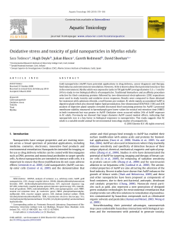 Oxidative stress and toxicity of gold nanoparticles in Mytilus
