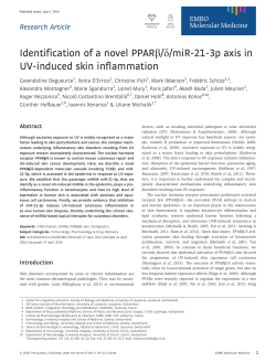 Identification of a novel PPARb/d/miR-21-3p axis in UV