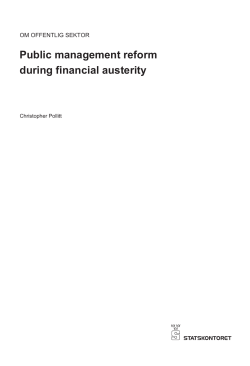 Public management reform during financial austerity