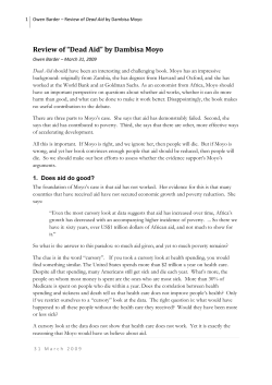 Review of Dead Aid by Dambisa Moyo