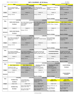 UNIT 4 CALENDAR - AP US History