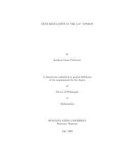 Gene Regulation in the lac Operon - ScholarWorks