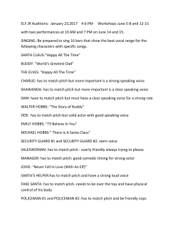 ELF JR Auditions: January 23,2017 4-6 PM Workshops June 5