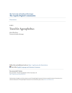 Travel for Agoraphobics - The Aquila Digital Community