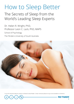 How to Sleep Better - Re