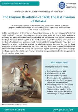The Glorious Revolution of 1688: The last