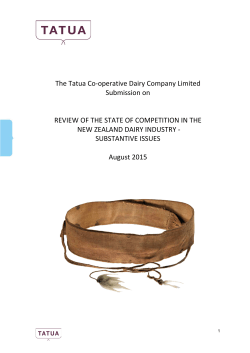 Tatua Co-operative Dairy Company Limited (Tatua)