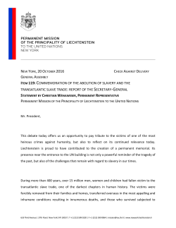 General Assembly &ndash; Statement on the Commemoration of the