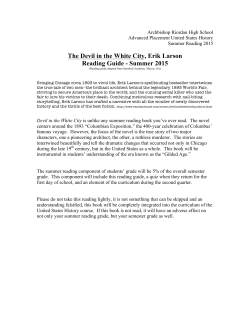 The Devil in the White City, Erik Larson Reading Guide
