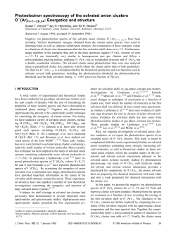 Photoelectron spectroscopy of the solvated anion clusters O