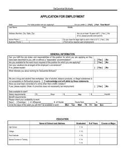 APPLICATION FOR EMPLOYMENT