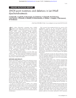 SHOX point mutations and deletions in Leri