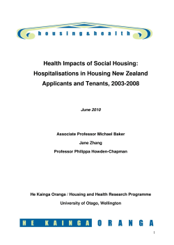 Health Impacts of Social Housing: Hospitalisations in Housing New