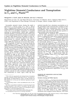 Nighttime Stomatal Conductance and Transpiration
