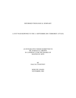 A Just War Response To The 11 September 2001 Terrorist Attack