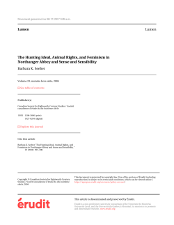 The Hunting Ideal, Animal Rights, and Feminism in