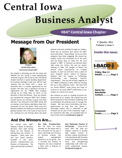 Spring 2012 - IIBA Central Iowa Chapter
