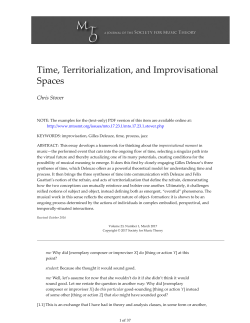 Time, Territorialization, and Improvisational Spaces