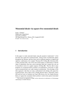 Monomial ideals via square