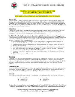 TOWN OF HARTLAND RECYCLING AND REFUSE GUIDELINES