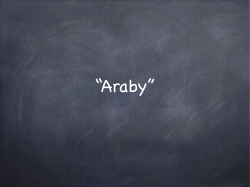 Araby (Paralysis and Epiphay)