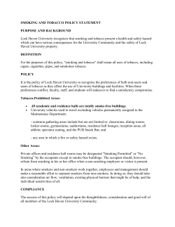 Smoking and Tobacco Policy Statement
