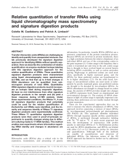 Relative quantitation of transfer RNAs using