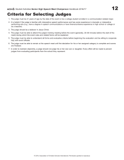 Judges Packet - Association of Christian Schools International