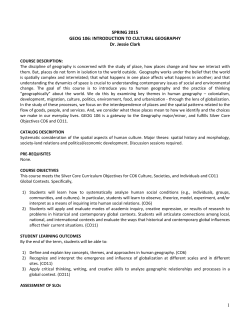 GEOG 106 - Introduction to Cultural Geography