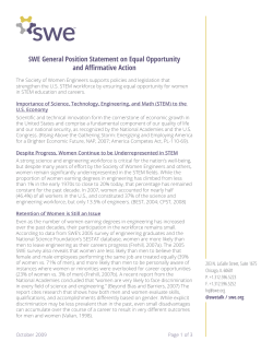 SWE General Position Statement on Equal Opportunity and