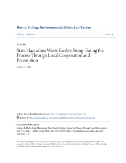 State Hazardous Waste Facility Siting
