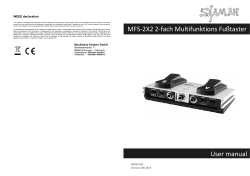 MFS-2X2 2-fach Multifunktions Fu&szlig;taster User manual
