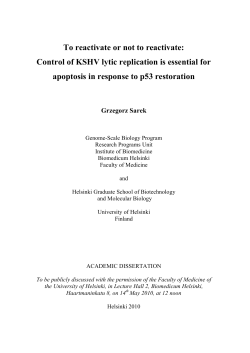 To reactivate or not to reactivate : Control of KSHV lytic replication is