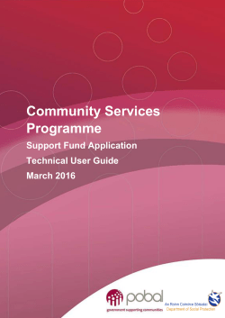 CSP Support Fund Application - Technical User Guide