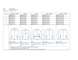 Size Shoulder Width Chest Waist Back Length