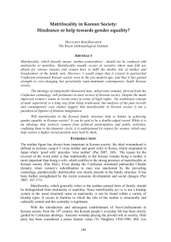 Matrifocality in Korean Society