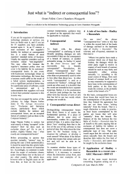 Just what is &ldquo;indirect or consequential loss&rdquo;?