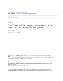 The Financial Crisis Inquiry Commission and the Politics of