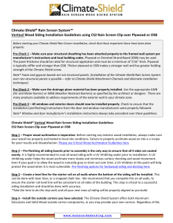 Climate-Shield® Rain Screen System™