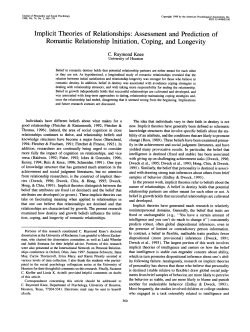 Implicit Theories of Relationships: Assessment and
