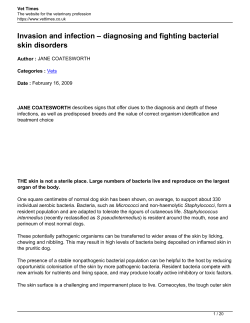 Invasion and infection &ndash; diagnosing and fighting bacterial skin