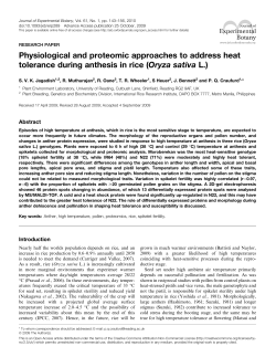 Physiological and proteomic approaches to address heat tolerance