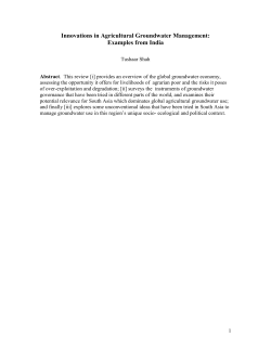Innovations in Agricultural Groundwater Management: Examples
