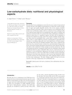 Low-carbohydrate diets: nutritional and physiological aspects
